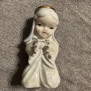 Vintage Japan 5” praying nun candleholder